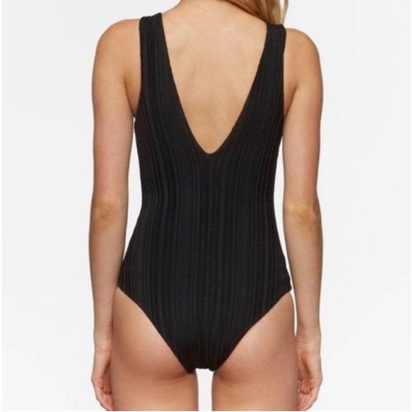 Anthropologie x Tavik Women's Black Roan Ribbed Lace Up Swimsuit, size XS - Picture 2 of 8